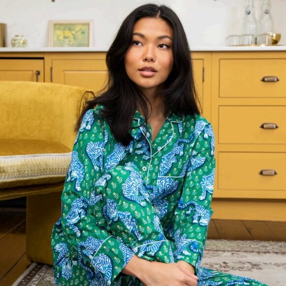 Printfresh Tiger Queen Long Cotton PJ  Set Size M - Picture 1 of 4